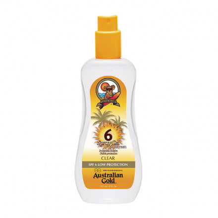 Australian Gold SPF6 Spray Gel Sunscreen CLEAR 237 ml